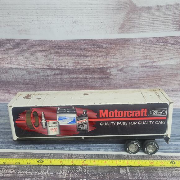 Nylint Pressed Steel Ford Motorcraft semi trailer white and black - Picture 6 of 12